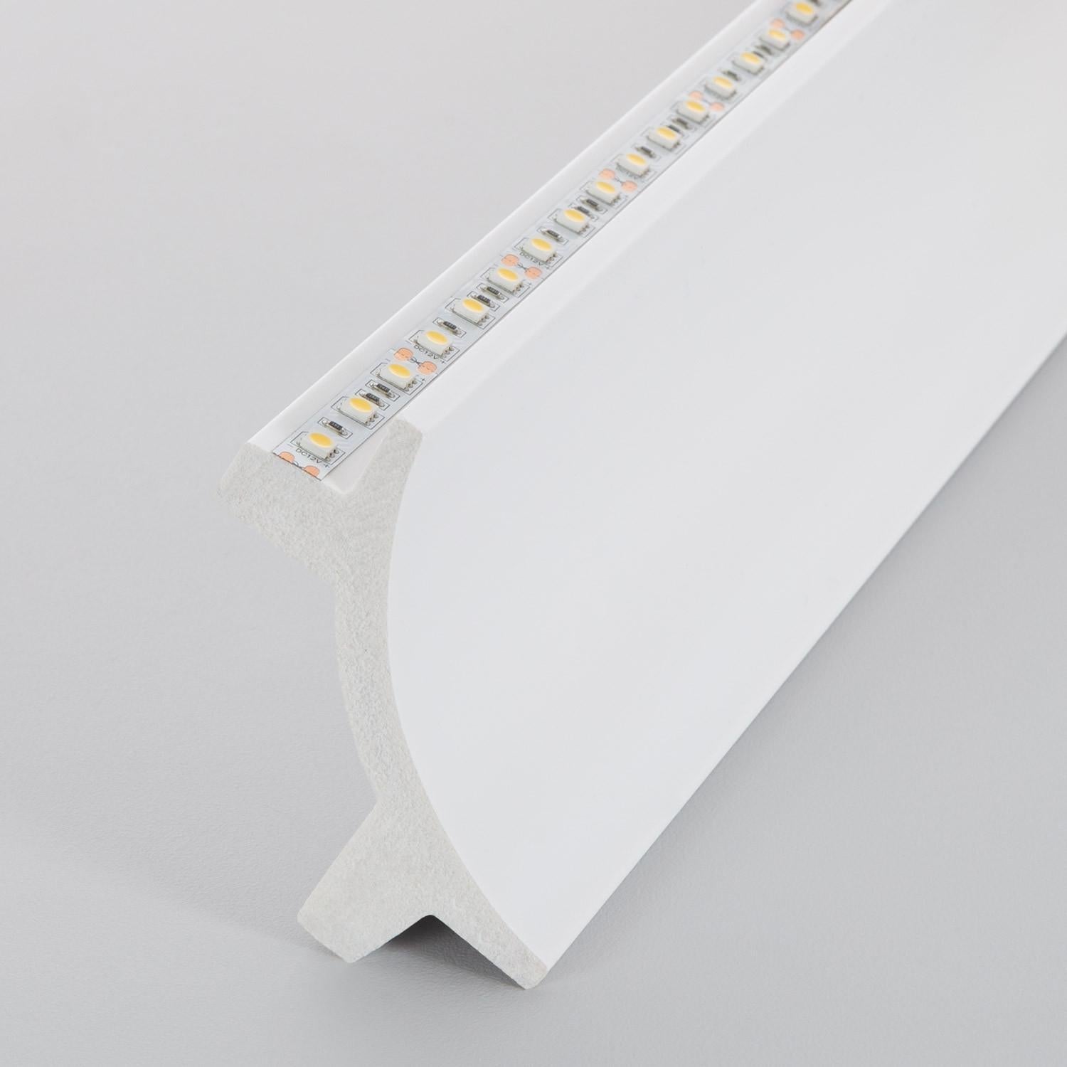 Moulure Arc Design pour 2 Rubans LED | Éclairage Décoratif Indirect| Installation Facile | 2m, Blanc, P.S - 2