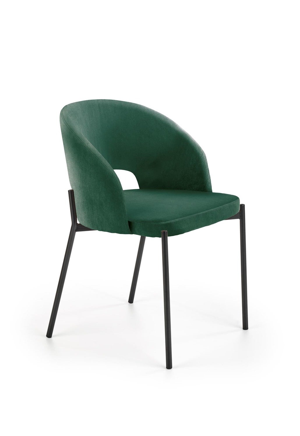 Krzesło tapicerowane K455 VELVET ciemnozielone