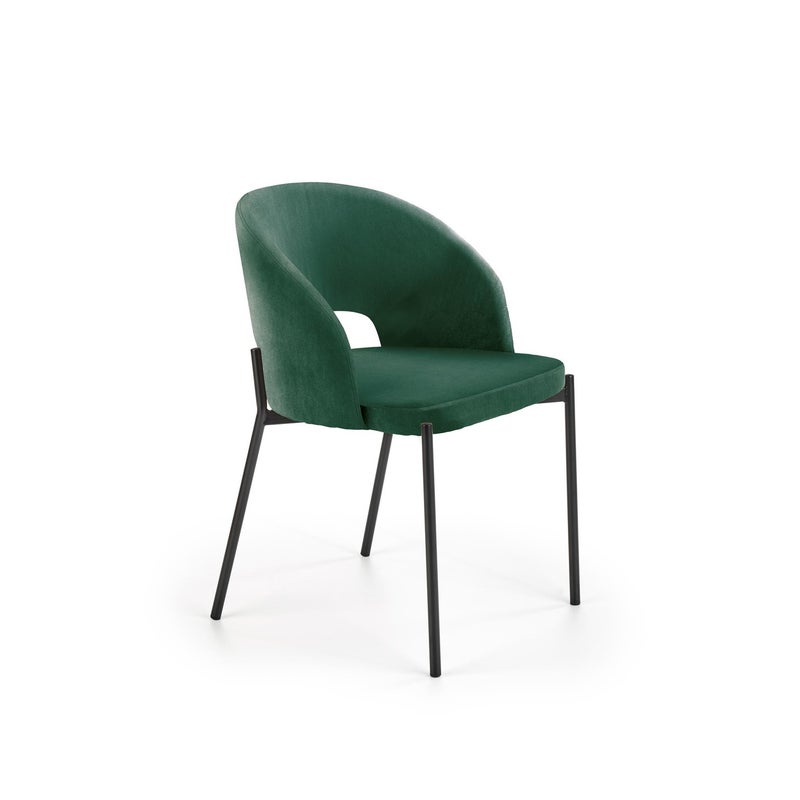 Krzesło tapicerowane K455 VELVET ciemnozielone