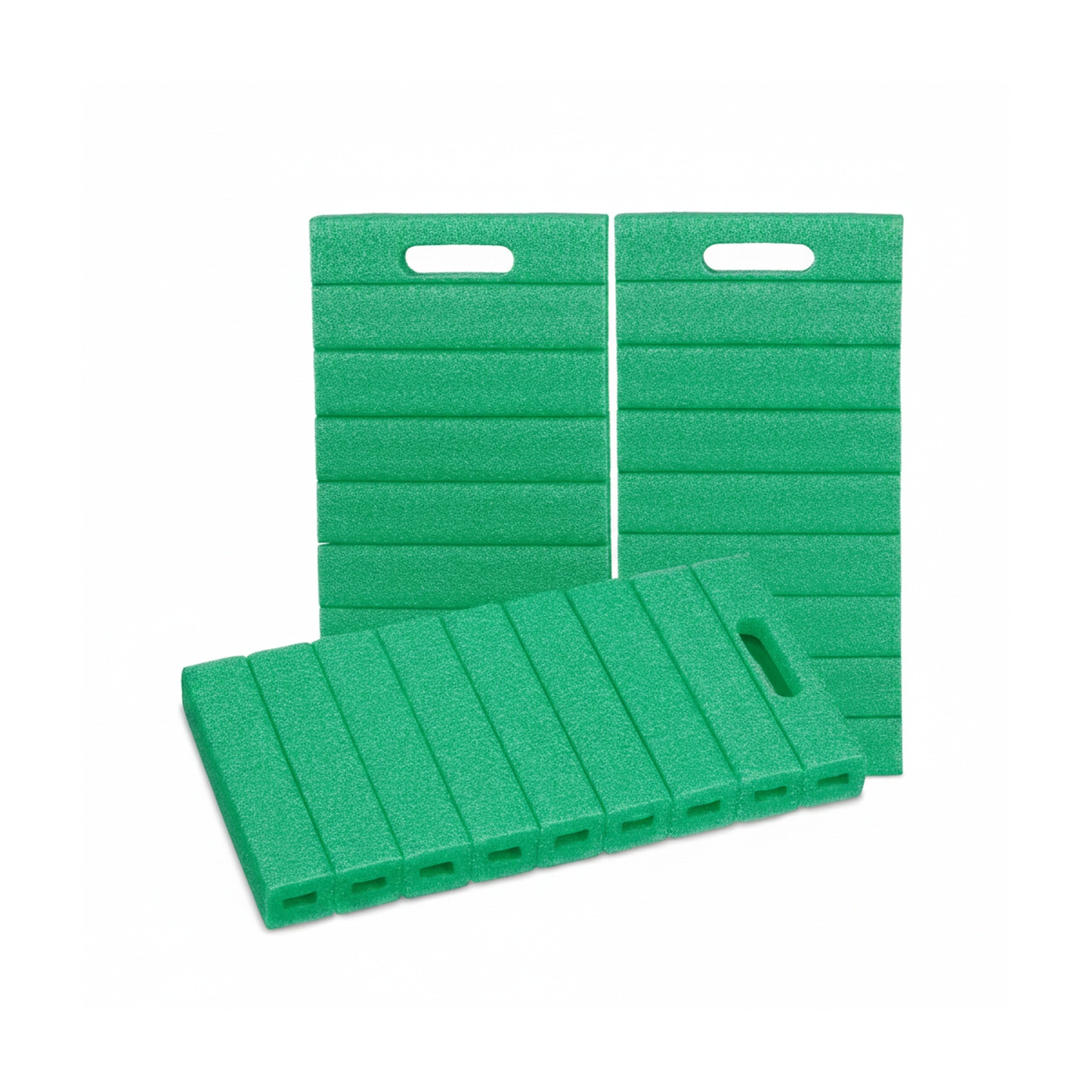 Coussins protège-genoux, lot de 3 pour jardinage et atelier, en plastique LDPE, 4 x 39,5 x 20 cm, verts, Relaxdays - 9