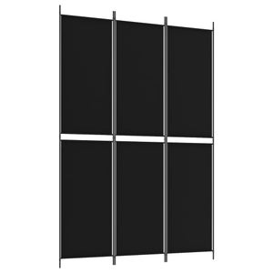 Paravento A 3 Pannelli Pieghevole VidaXL - Divisorio Per Interni, Nero, 120x180 Cm