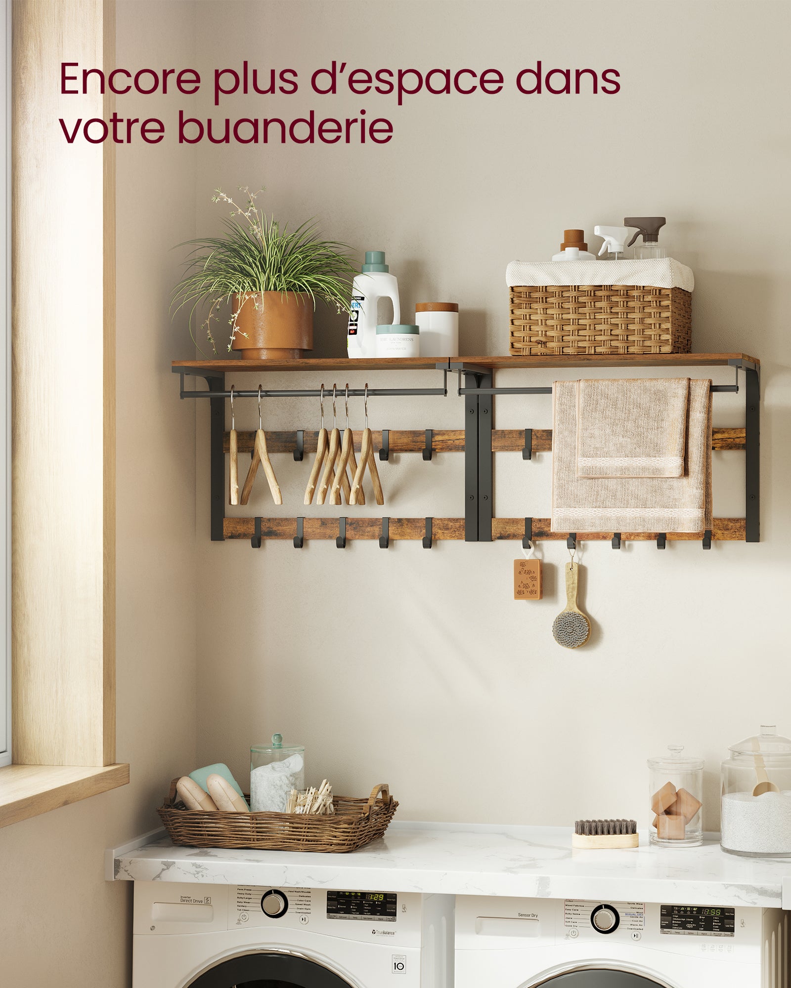 Porte-manteaux Mural, Avec 10 Crochets En 2 Rangs - 3