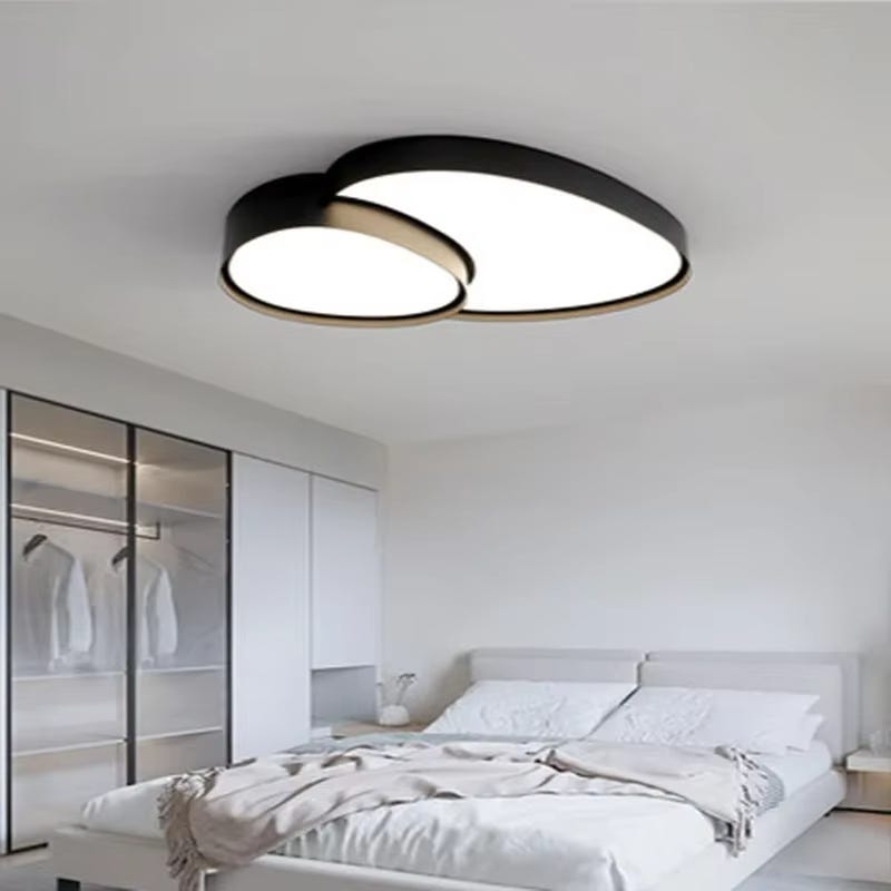 Plafonnier LED, métal, noir, blanc, CCT, variateur, 50 cm x 50 cm Plafonnier LED, métal, noir, blanc, CCT, variateur, 50 cm x 50 cm