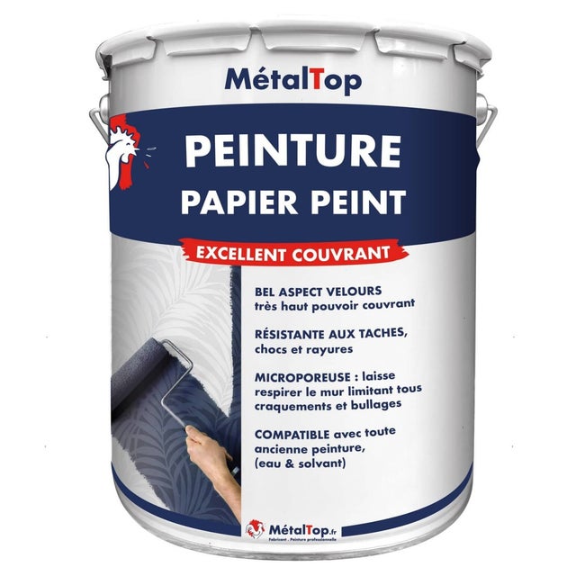 Peinture Papier Peint - Rouge framboise - RAL 3027 - 1 L - Métaltop