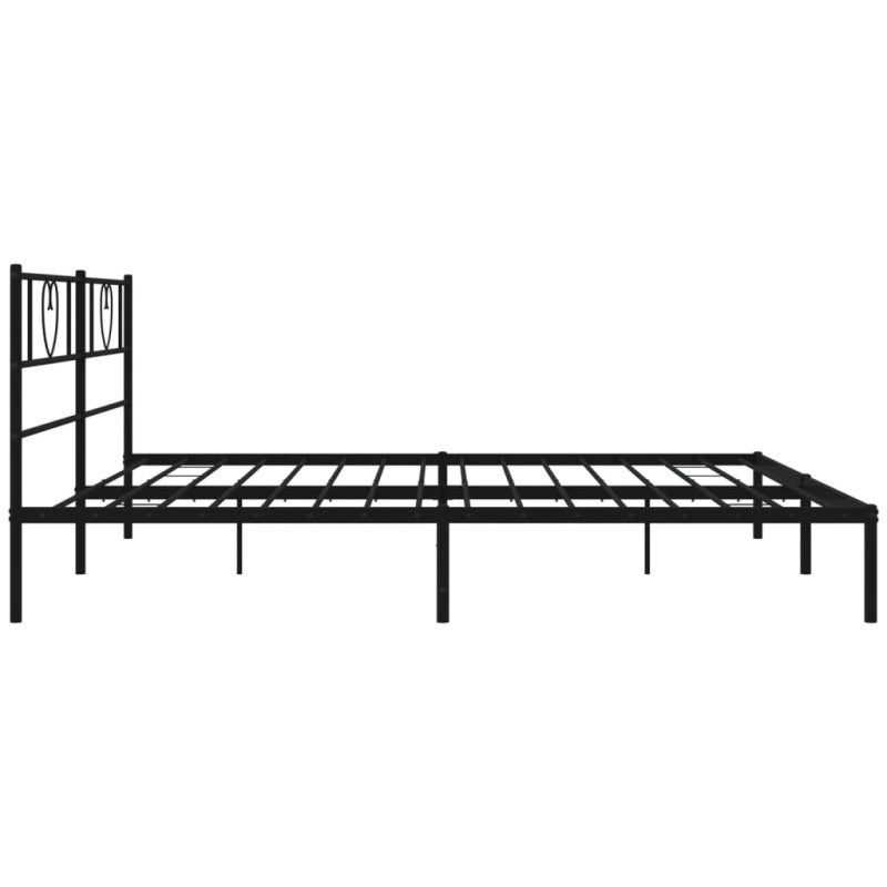 Estructura cama sin colchón con cabecero metal negro 180x200 cm vidaXL - 6