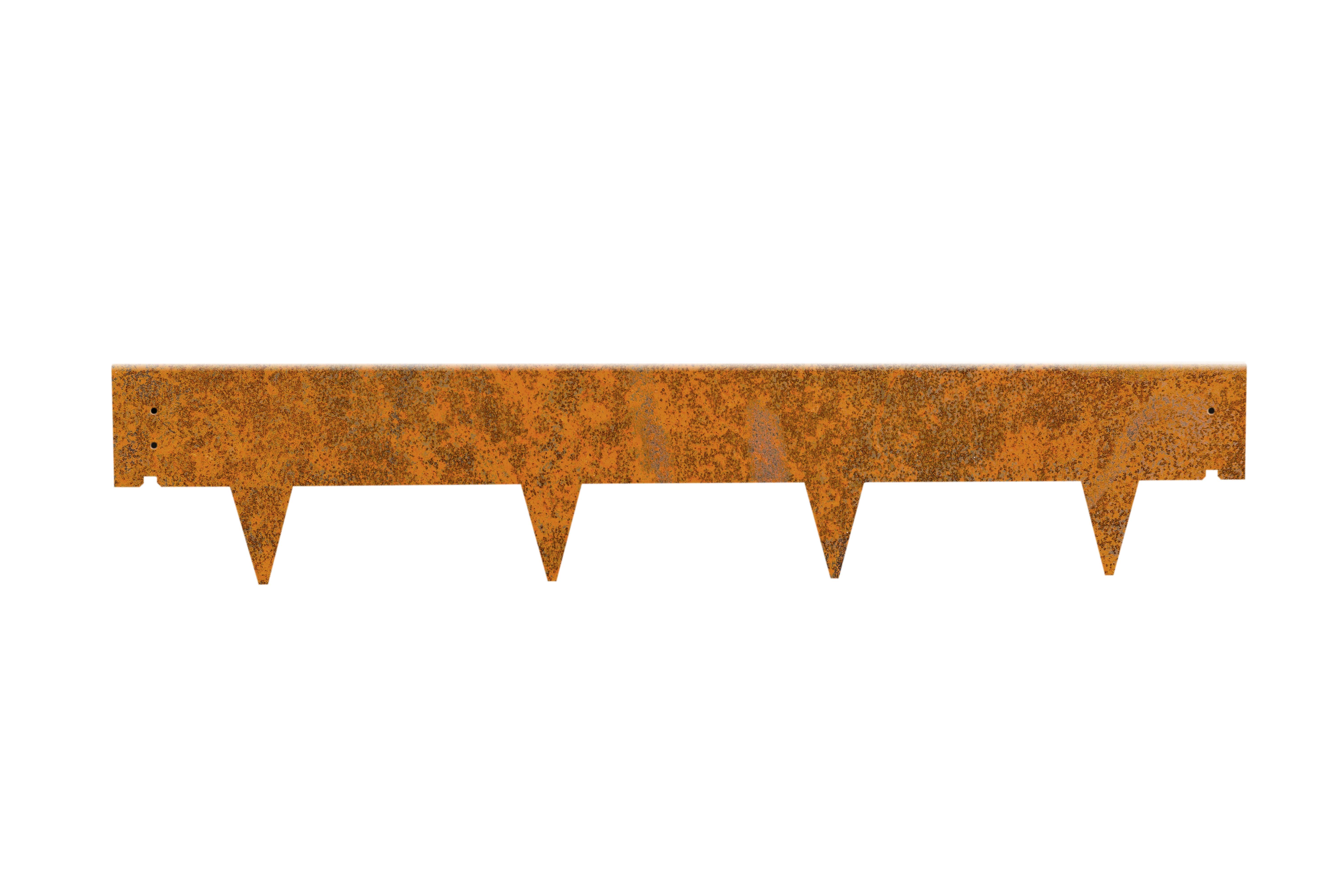 Bordo Per Prato In Acciaio Corten Yourkon - 1 Pezzo, Lunghezza 1m, Colore Ruggine, Facile Da Montare