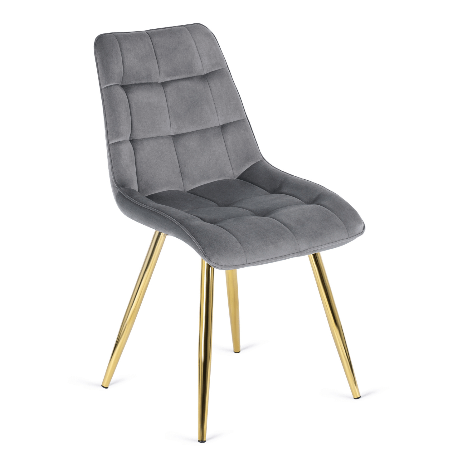 Krzesło Tapicerowane Welurowe Kuchenne Do Jadalni Kuchni Salonu Szary CARO