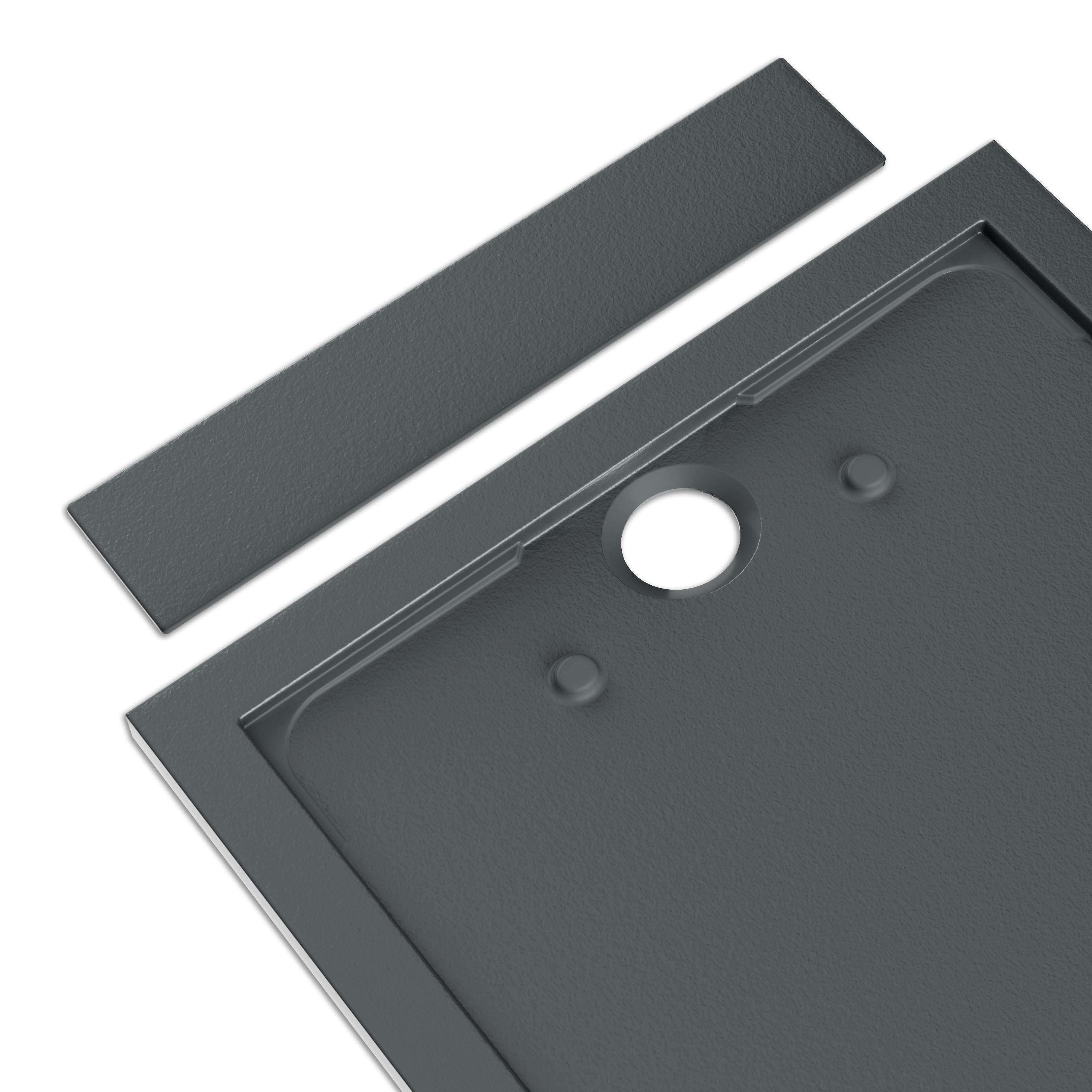 Bernstein Brodzik prysznicowy 100x90 kompozyt GFK antracyt mat - 5