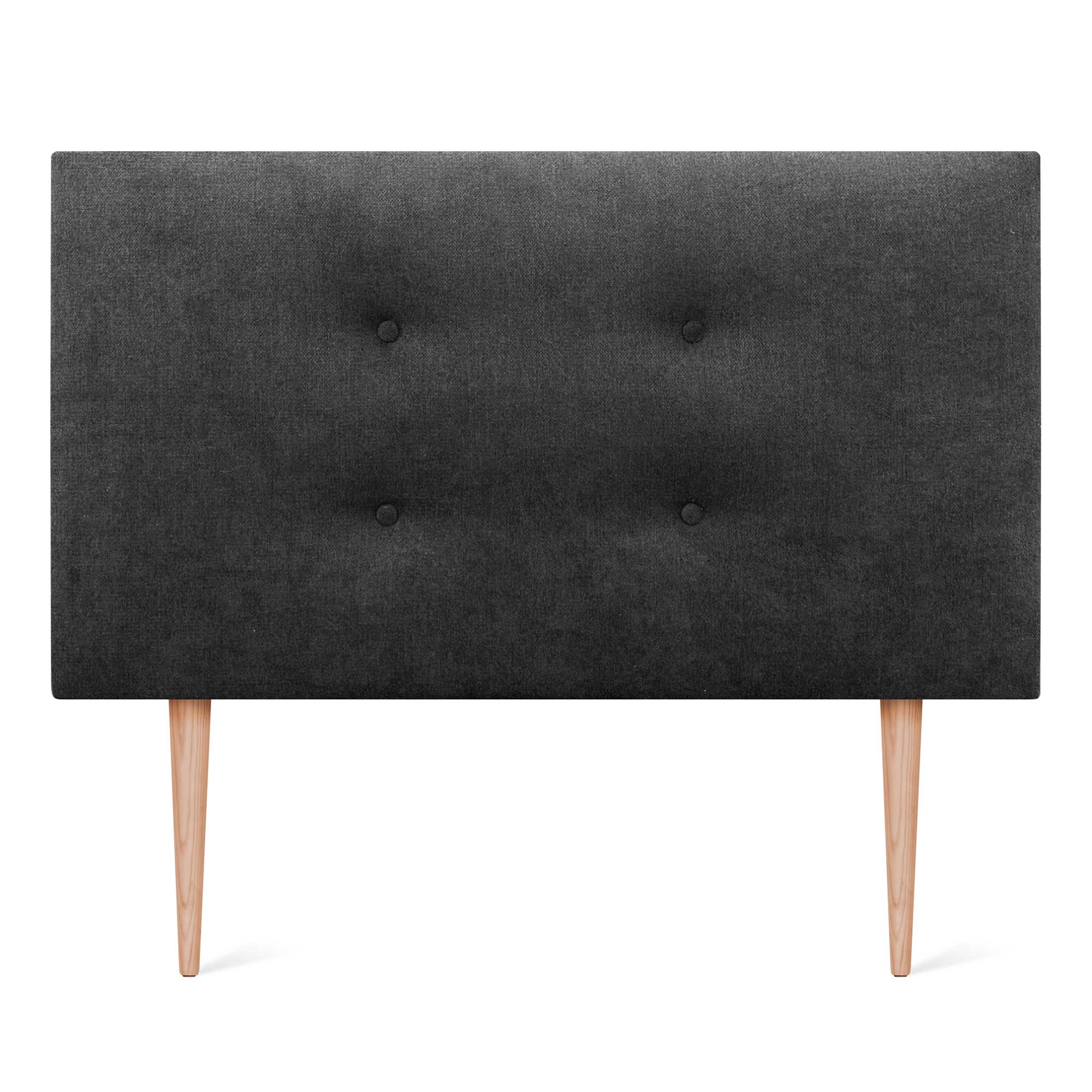 Dhome cabecero de tela aqualine pro con 2 hileras de botones y patas cabezal tapizado cama lujo (negro, 90cm)