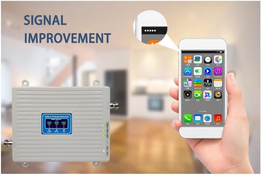 Amplificateur de signal tribande pour 2G, 3G, 4G, 5G, 900, 1800, 2100 MHz, GSM, WCDMA et LTE, répéteur de signal universel (prise UE) - 4