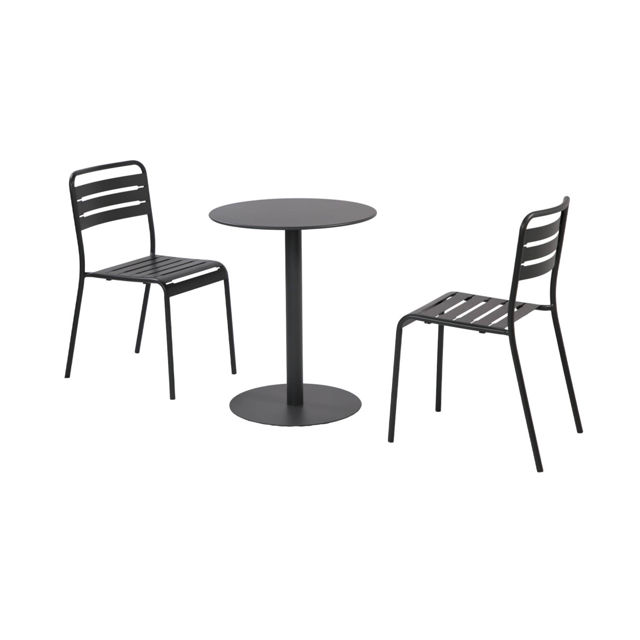 Table De Bistrot Extérieure Amélie AXI - Plateau Mosaïque Céramique, Pied Métal Noir - Pour Balcon, Terrasse, Jardin (diam. 60cm)