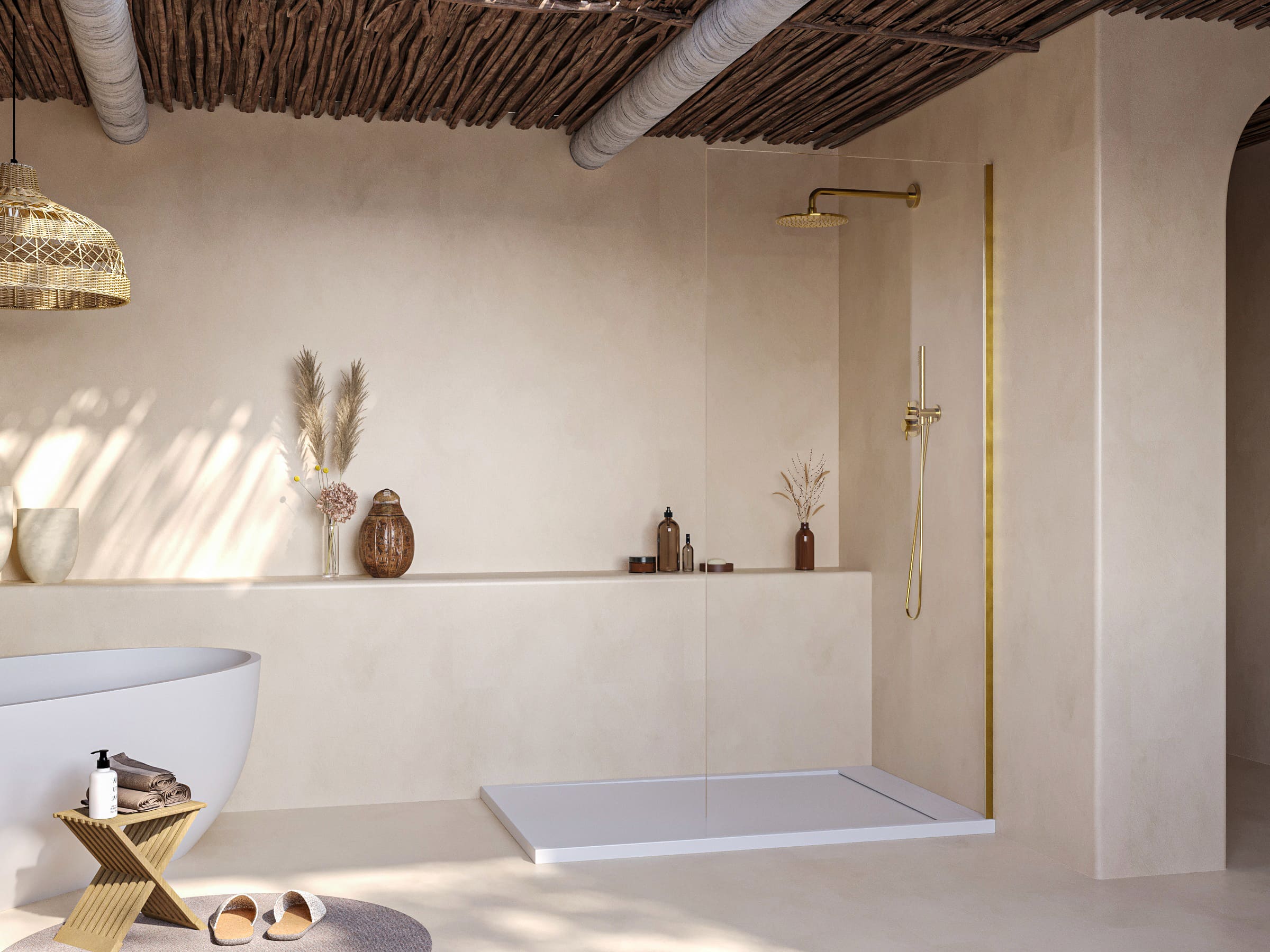 SOULHOME Receveur de Douche -Résine -Gel Coat -Texture Lisse/Pierre -Antidérapant -Couleur Blanc 170x80 Extra plat 3Cm Conception Minimaliste - 2