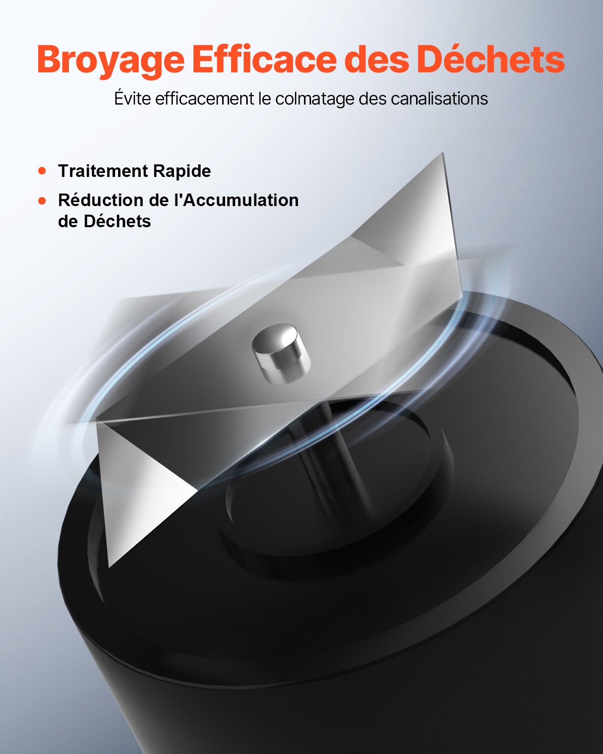 Pompe Macératrice VEVOR 500W, Pompe de Relevage 6600 L/h, Hauteur 8 m, 3 Entrées pour Toilette, Évier, Douche, Baignoire, Buanderie - 6