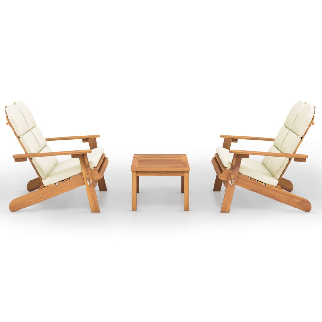 Chaise Adirondack En Bois D'Acacia Naturel - Fauteuil Jardin Extérieur Charge 160kg Giantex
