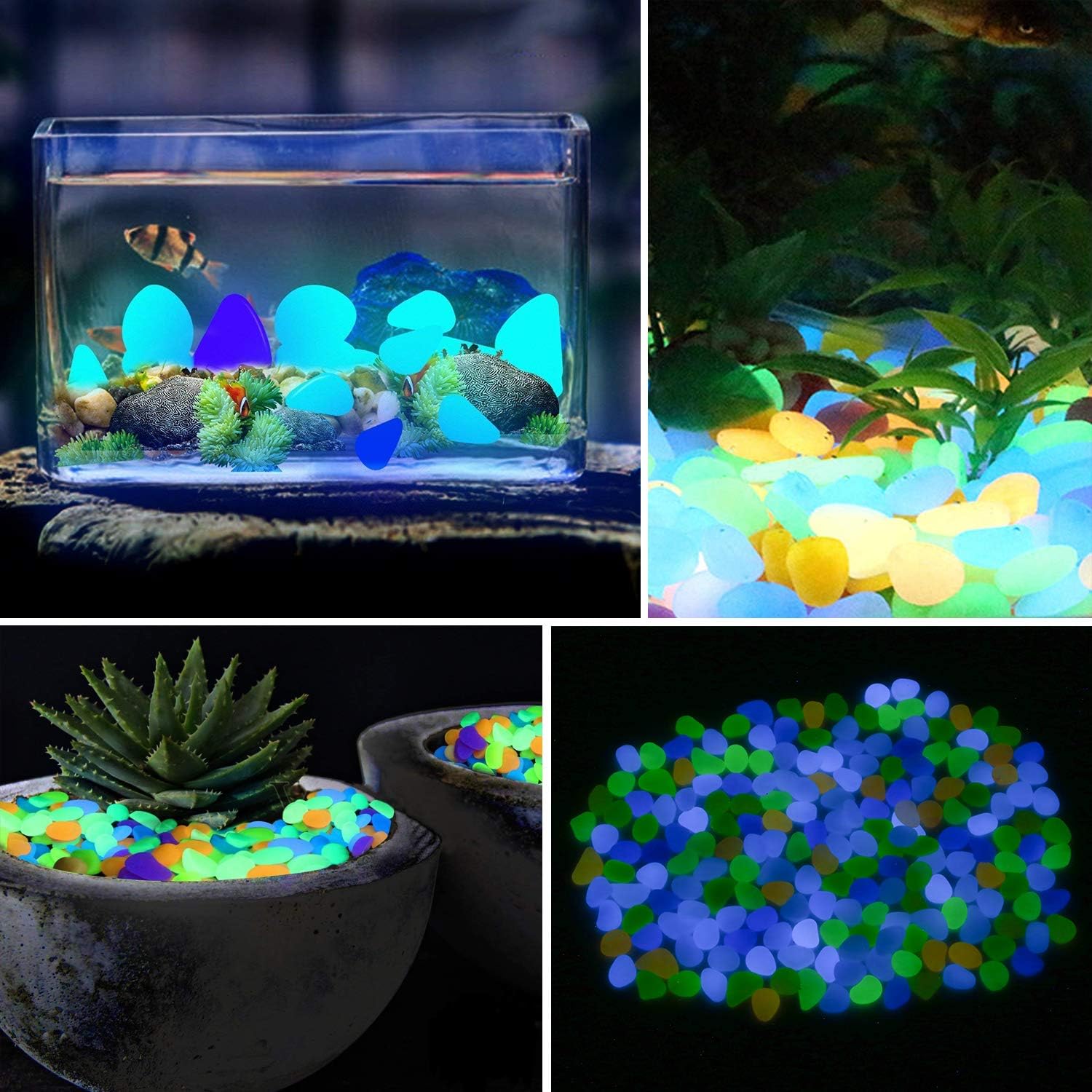 2000 galets artificiels lumineux pour jardin, aquarium, trottoir, piscine, allée, pelouse, terrasse (colorés) - 7