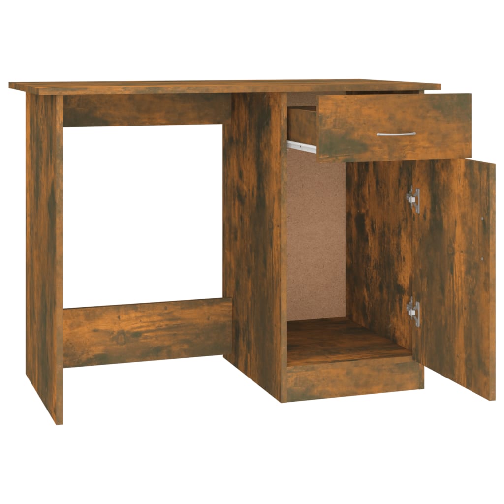 Bureau，Table de travail，Table d'étude Chêne fumé 100x50x76 cm Bois d'ingénierie CWV31480 - 7