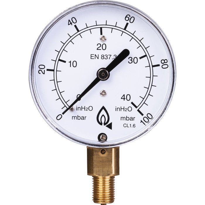Manomètre Haute Pression 6000 PSI Pour Gaz Et Air - Double Cadran, Raccord 1/4", Utilisation Sans Huile, Preece Precision