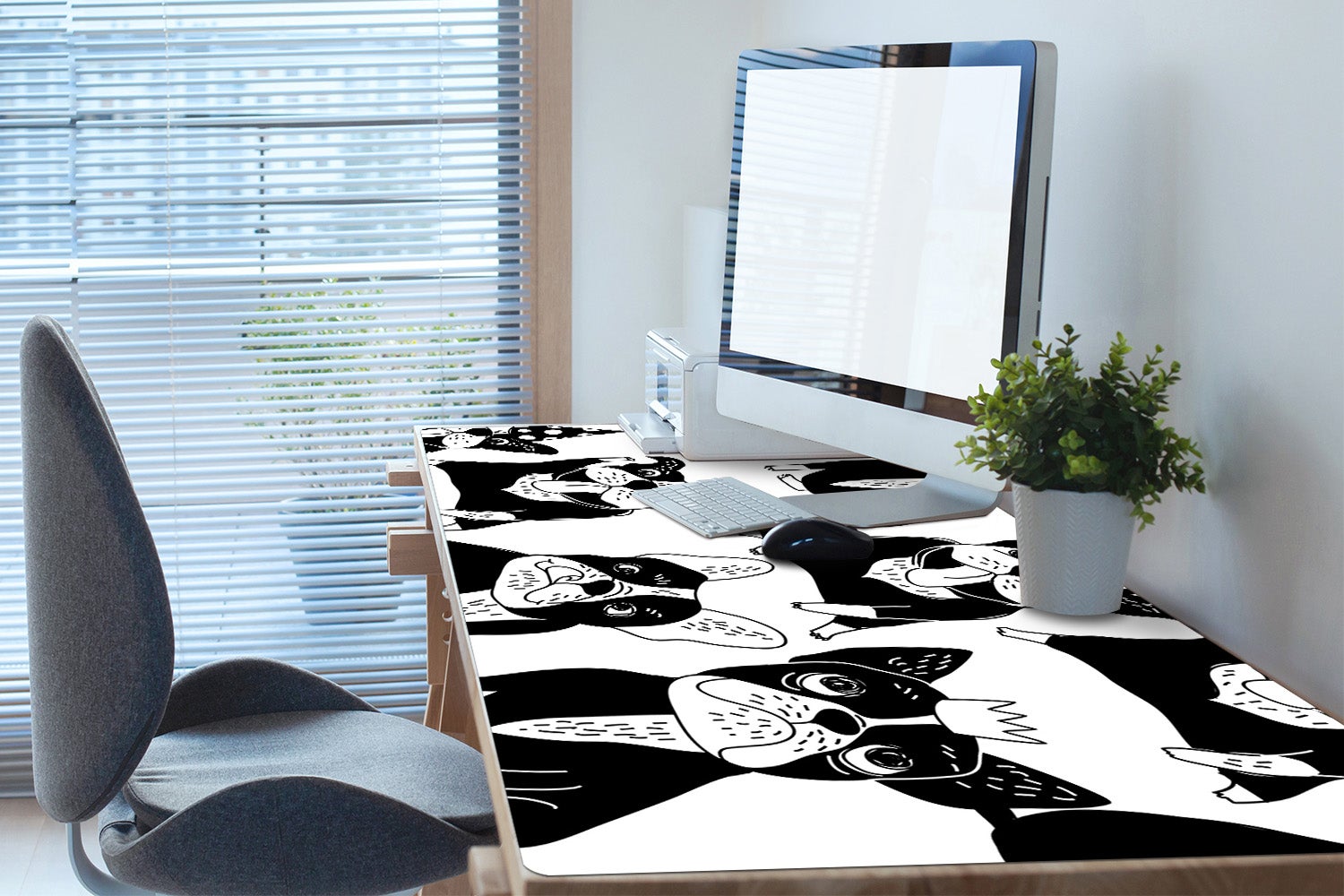 Podkładka na biurko szczęśliwe psy 120x60 cm, radosna mata dekoracyjna – Tulup - 4