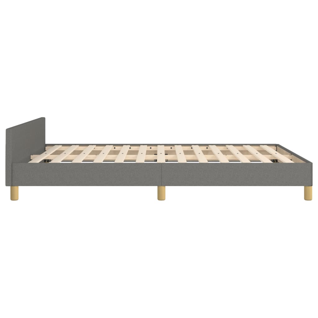 Cadre de lit sans matelas, tissu, gris foncé, pour la chambre, 140 × 200 cm - 7