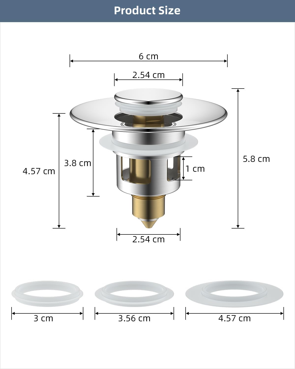 Tappo pop-up universale 34-40 mm, set da 2 - Filtro anti-intasamento, perfetto per lavelli da cucina e vasche da bagno | Leroy Merlin