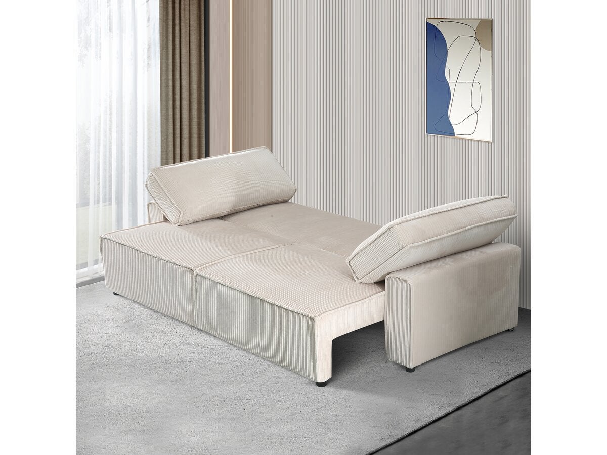 Canapé convertible en velours côtelé 