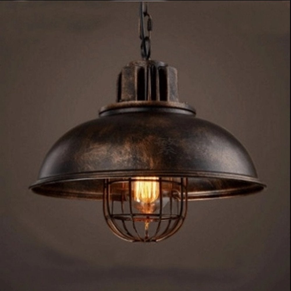 Abat-jour Métal Industriel Vintage Noir E27 22 Cm - Neuf - Décoration Loft