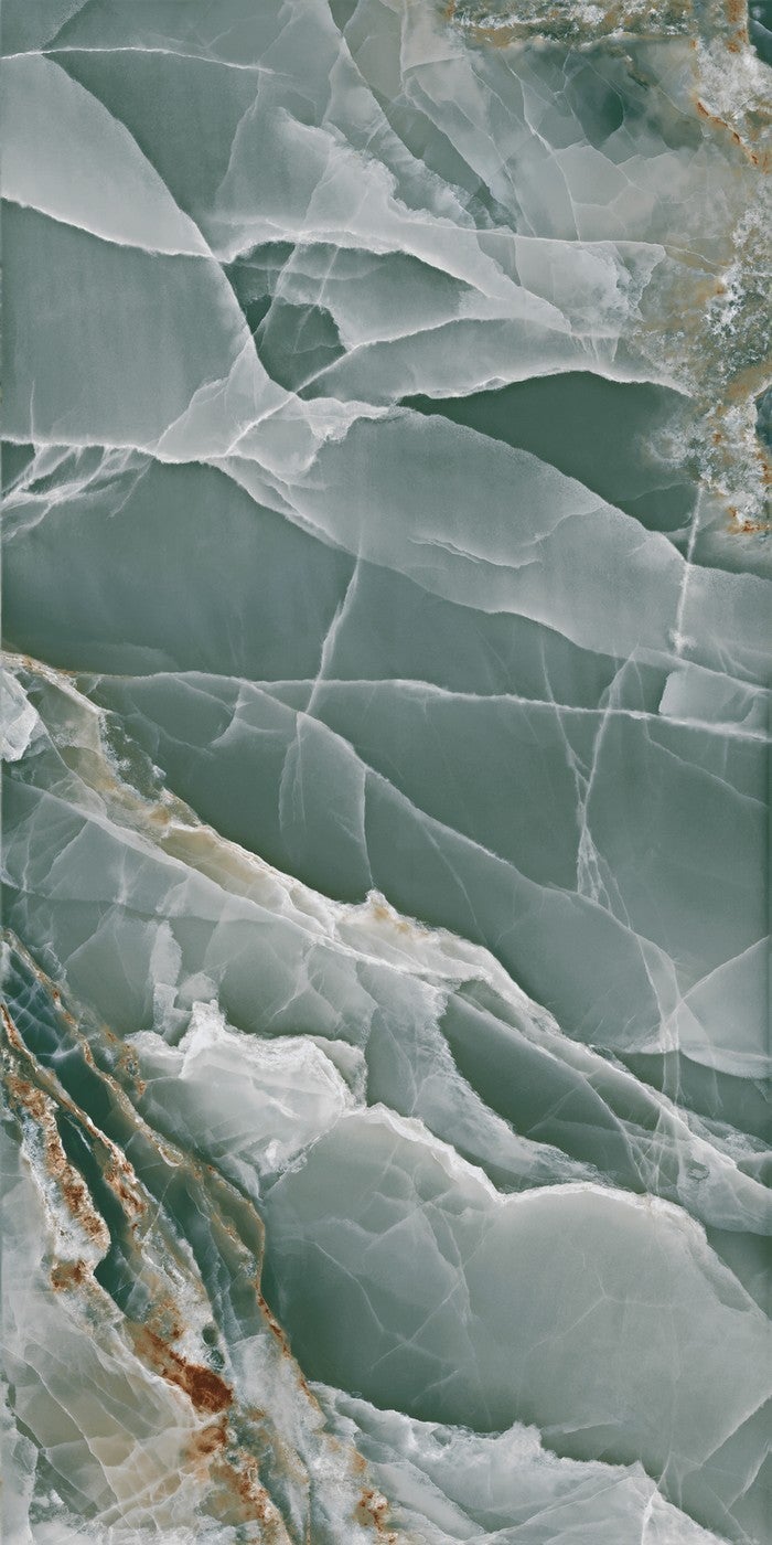 Carrelage sol/mur effet marbre vert NIXIEY AQUA BRILLANT L.120 x l.60cm - 3
