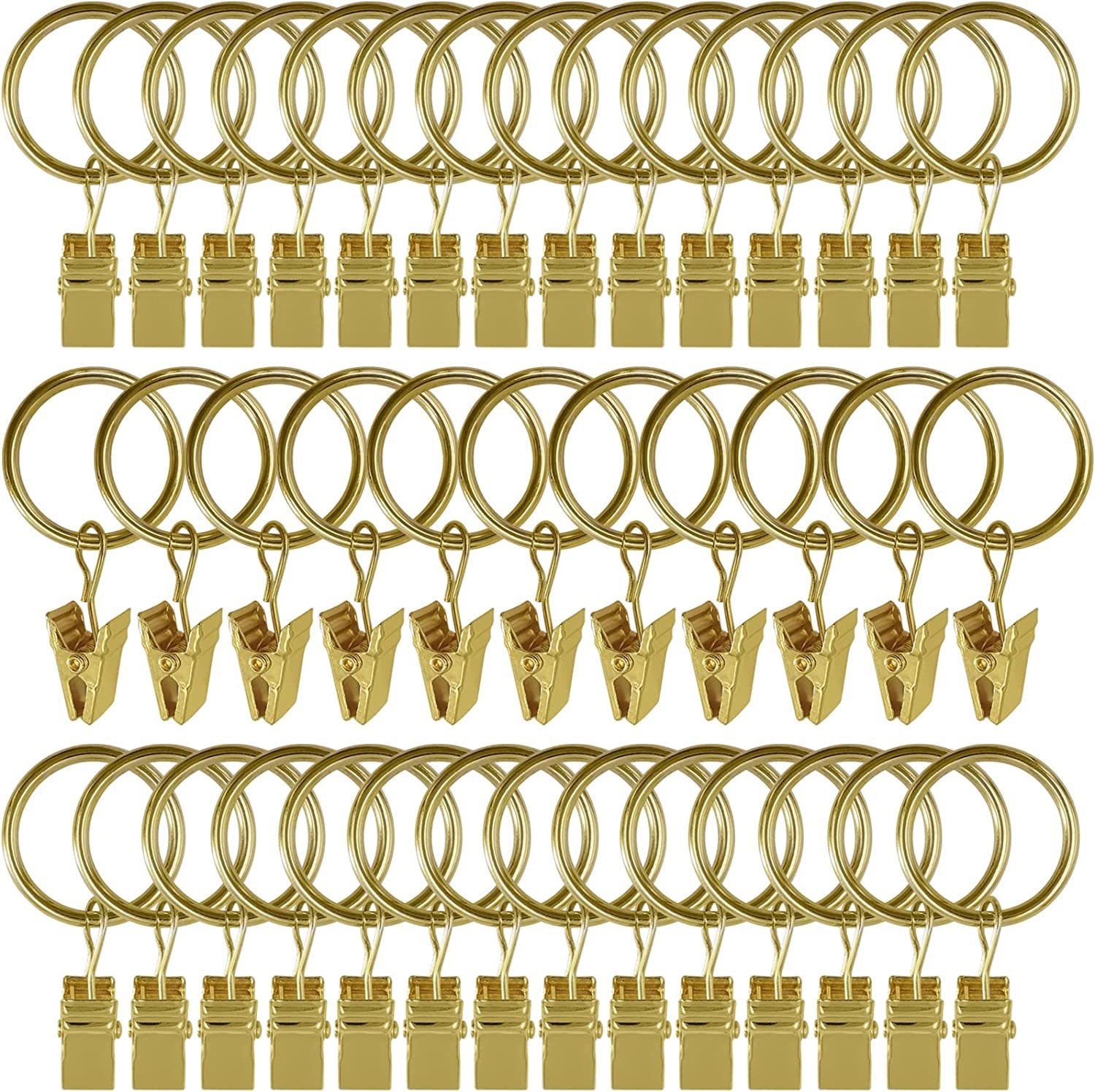 20 pezzi Anelli per tende in metallo, clip per tende, ganci per tende multiuso per tende e aste per tende, quadri, decorazioni, 3,5 mm × 35 mm (colore oro 20 pezzi Anelli per tende in metallo, clip per tende, ganci per tende multiuso per tende e aste per tende, quadri, decorazioni, 3,5 mm × 35 mm (colore oro