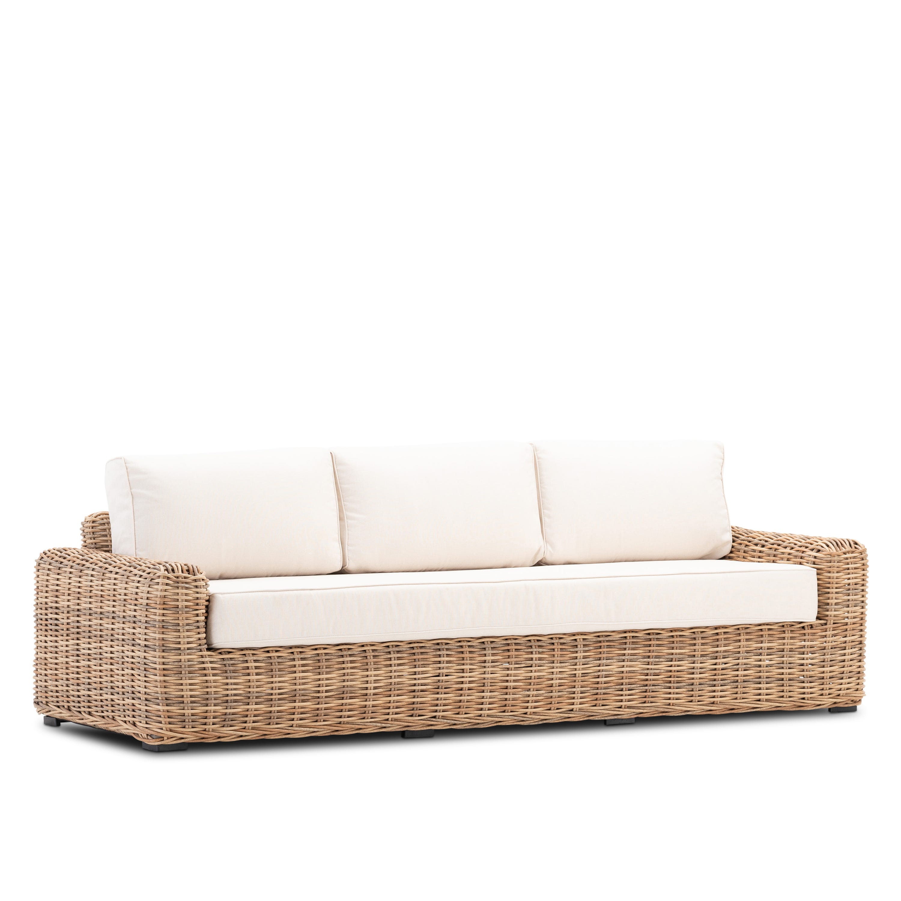 Divano giardino posti rattan sintetico colore naturel Tahiti