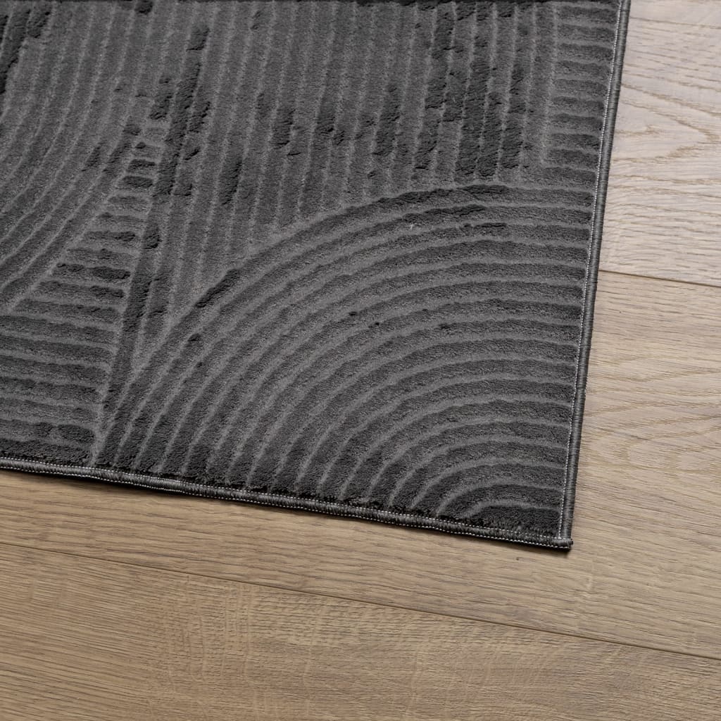 Tapis IZA poils courts style scandinave anthracite 100x200 cm - 4