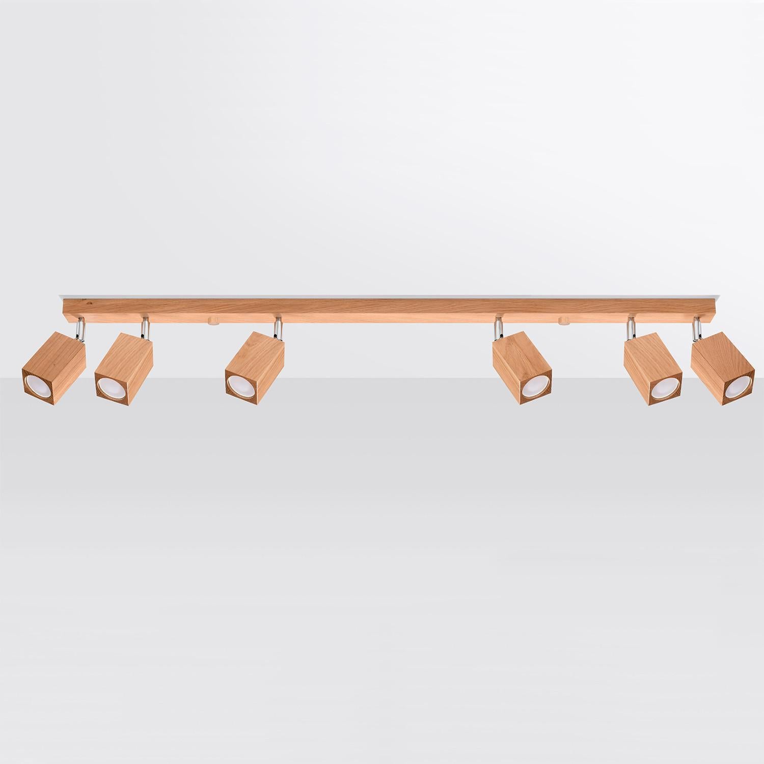 Reflektor sufitowy spot natynkowy Keke listwa ciemne drewno-chromowany 6xGU10x40W wym: 5 x 120 cm metal Sollux Lighting