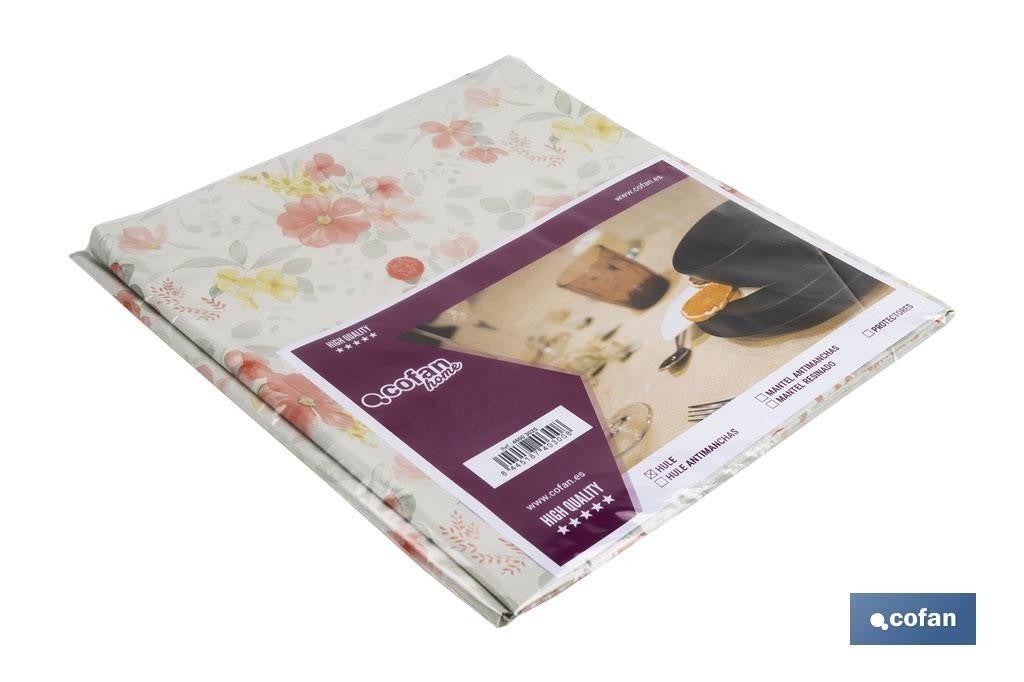 Toile cirée au design moderne de grandes fleurs 140x140cm en PVC et polypropylène - 2