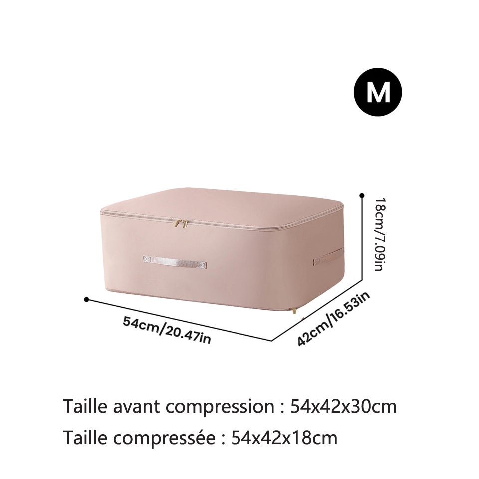Organisateur auto-compressant ultra peu encombrant, sacs de rangement portables pour couettes et vêtements (rose, 52 x 42 x 30 cm) - 2