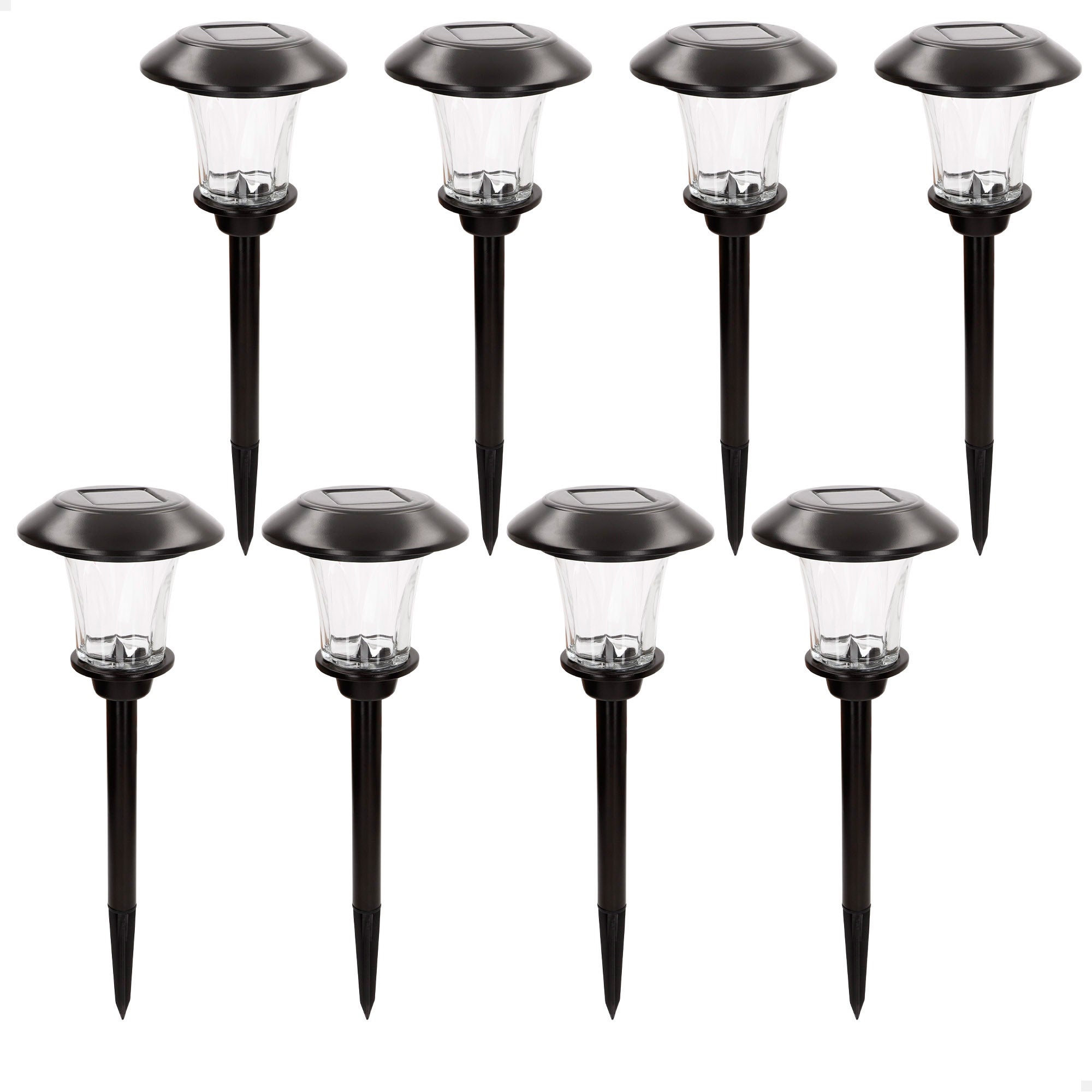 2 balises solaires à planter FIREWORKS Argent Acier H97cm