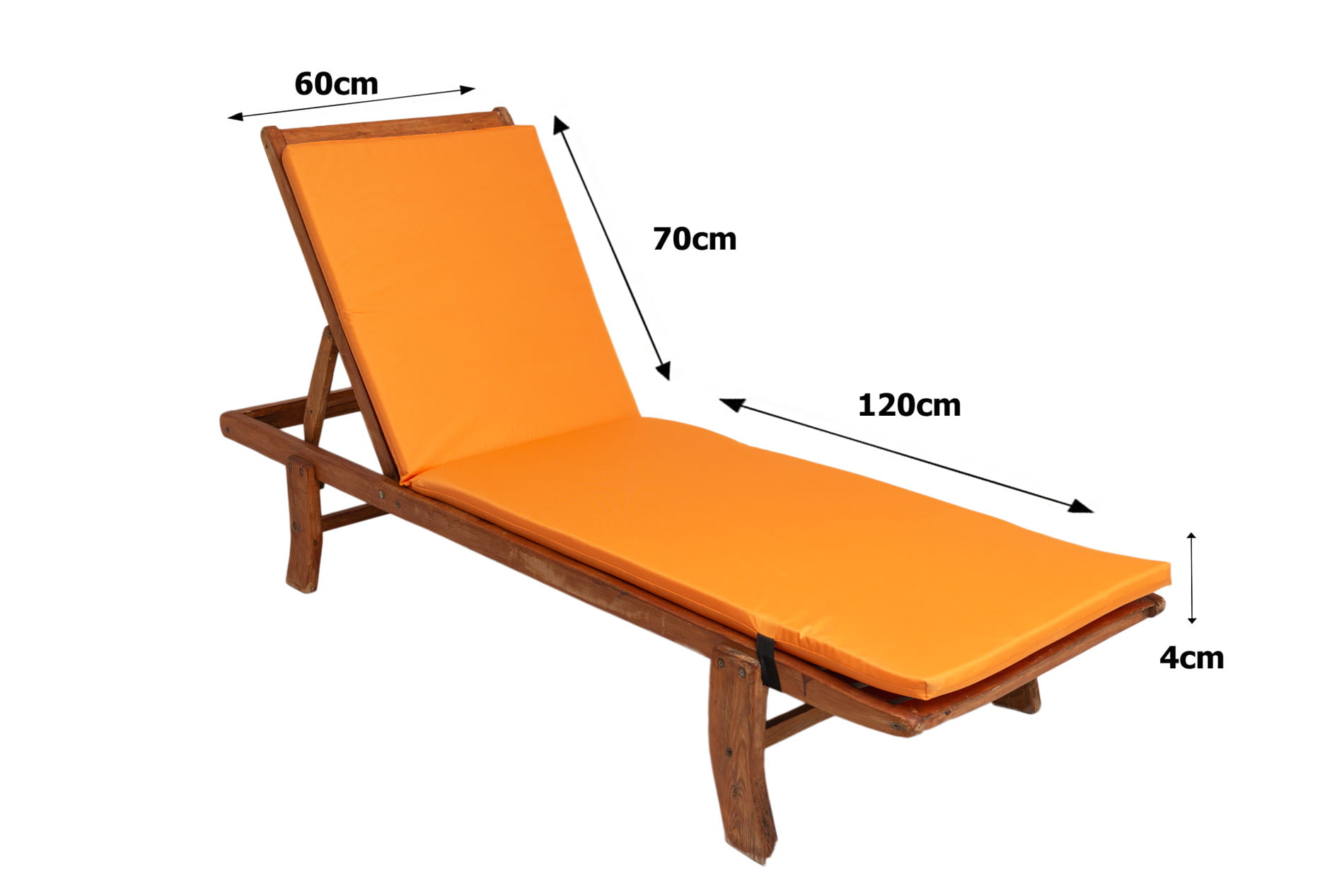 Poduszka ogrodowa na leżak 190x60x4 cm poduszka na leżak jaipur pomarańczowa poduszka ogrodowa na krzesło ogrodowe - 2