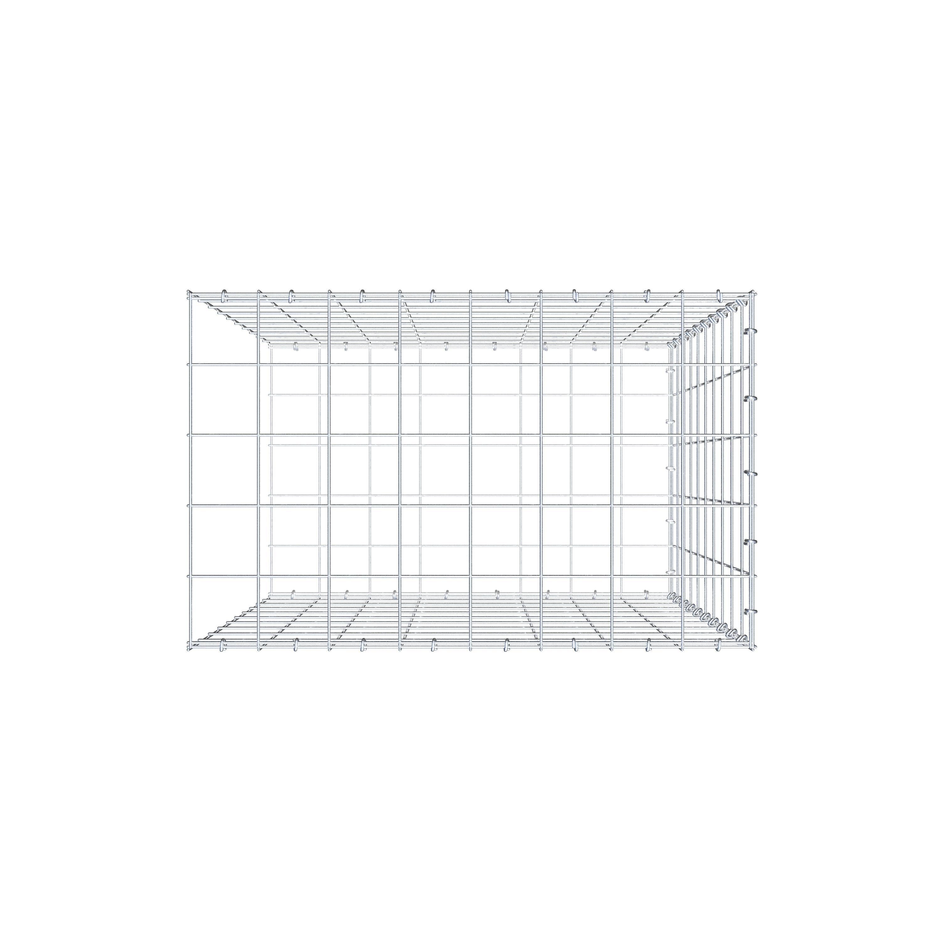 Gavión para alargar en acero galvanizado 100x80x50cm (LxAxP), malla 10 x 10cm, Anillo en C, sin rejilla frontal - 8
