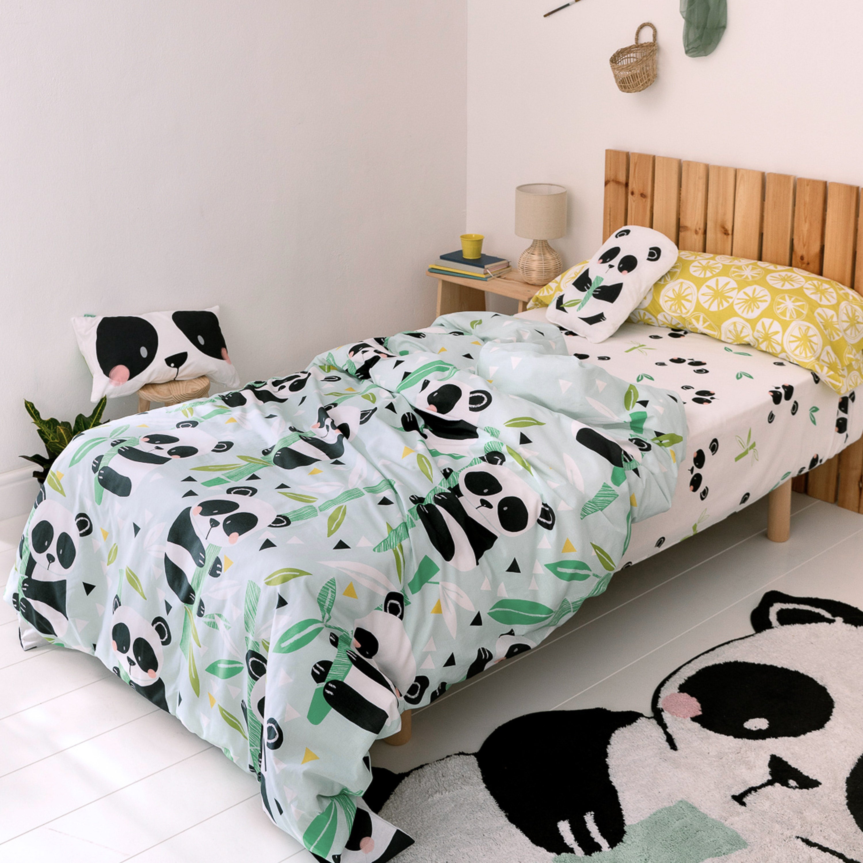 Housse De Couette 90x190 Cm Panda Roux - Parure De Lit 2 Pièces En Microfibre Douce, Fermeture éclair, Avec Taie D'oreiller