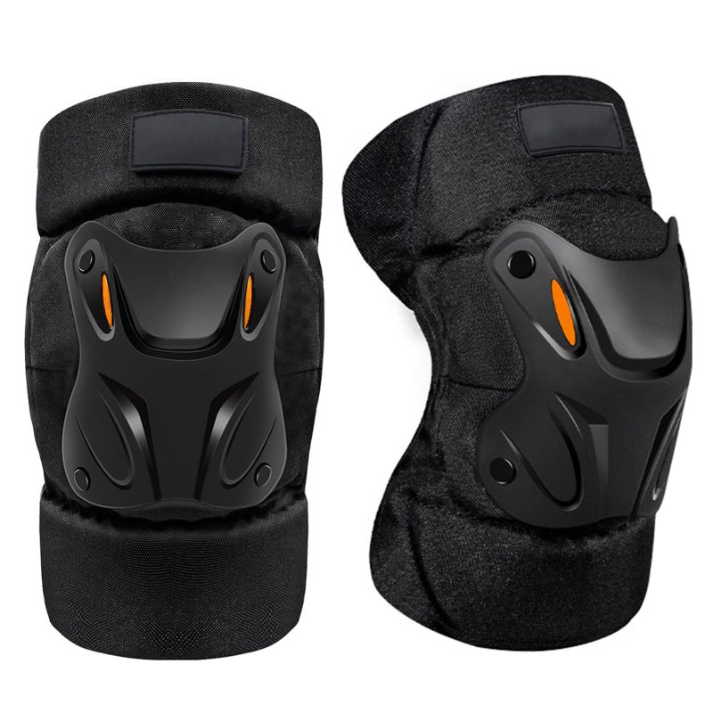 Conjunto de 2 joelheiras ajustáveis para motociclismo, cotoveleiras aquecidas, proteção contra quedas com faixa refletora. - 2