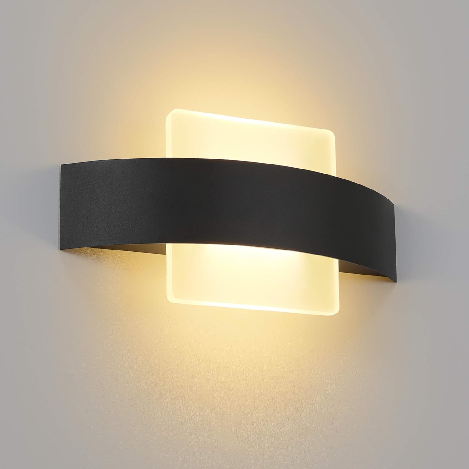 NETTLIFE Kinkiet LED do wnętrz, salonu, korytarza, 23,5 cm, sypialni, akrylowa lampka nocna, ciepła biel 3000 K, 7 W