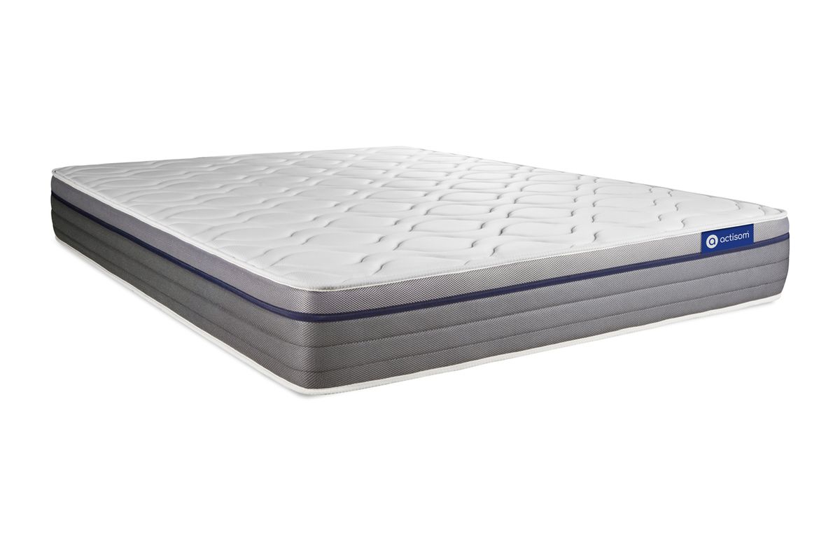 Pack Matelas Actilatex zen - Latex et mémoire de forme - Ep : 26cm - Sommier kit Blanc avec couette et 2 oreillers - 3