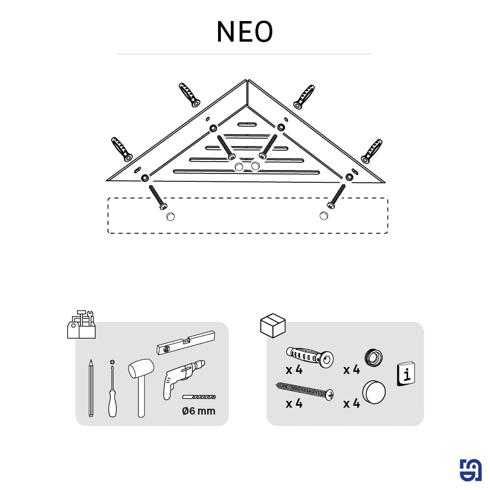 Organisateur de douche Neo gris / argent 31.11x6x22 cm - 3