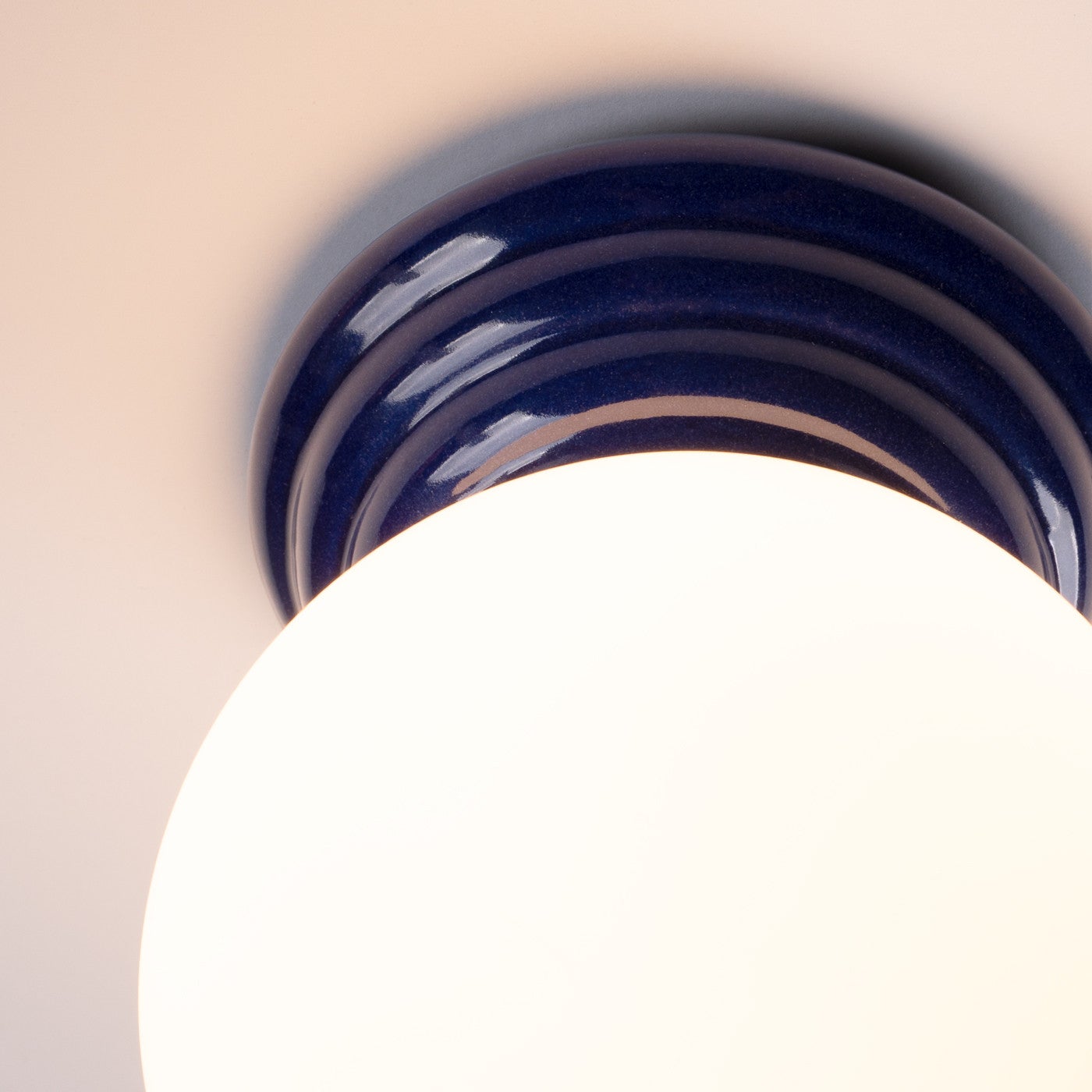 Lampa sufitowa ceramiczna szkliwiona ZORI ultramaryna 1xG9x8W ceramika / gips wym:12x12x16cm IP44 Sollux Lighting - 5