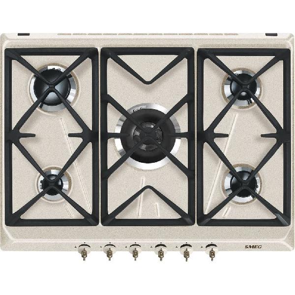 Smeg Srv876avogh2 Encimera De Gas De 5 Quemadores Empotrada En Avena , Leroy Merlin