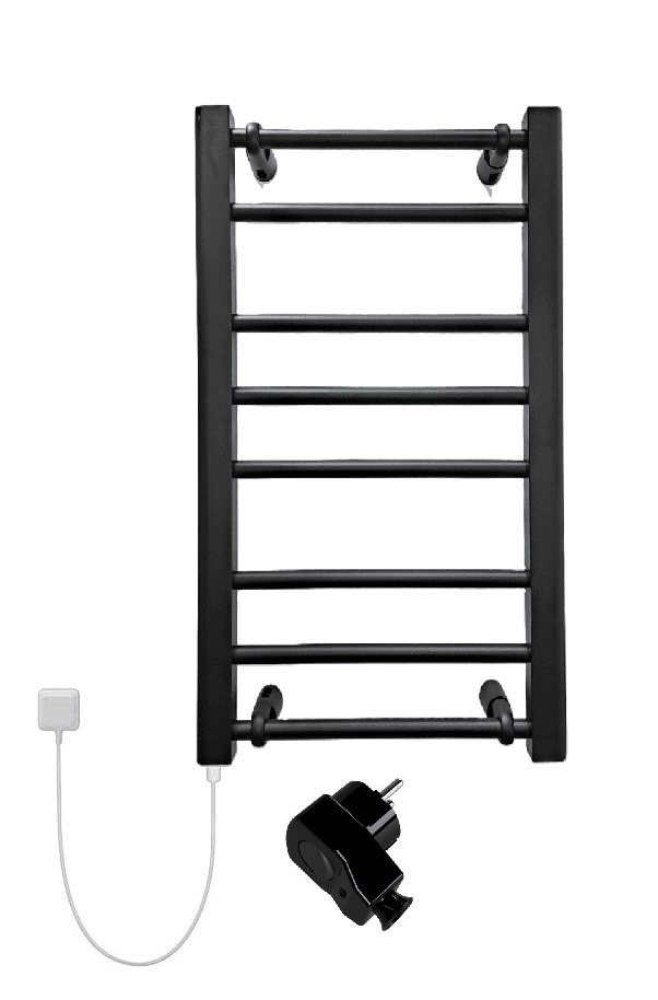 Radiador toallero combi (agua+eléctrico) negro 70x40cm / 213w(dt=50k) / resistencia eléctrica 200w / baño hasta 3 m2