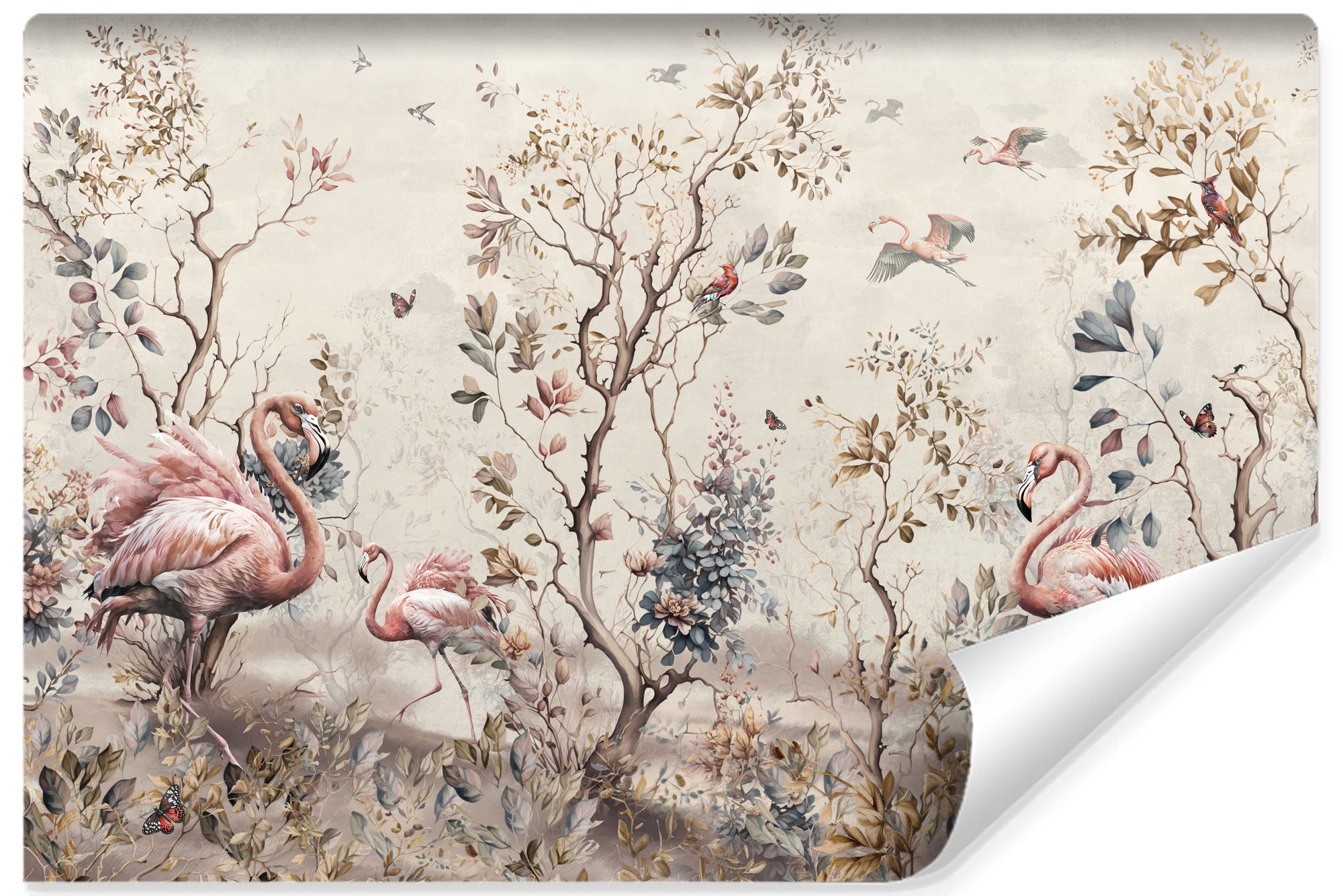 Papier Peint Intissé Photo FLAMANTS Style Rétro Pour Chambre 520cm x