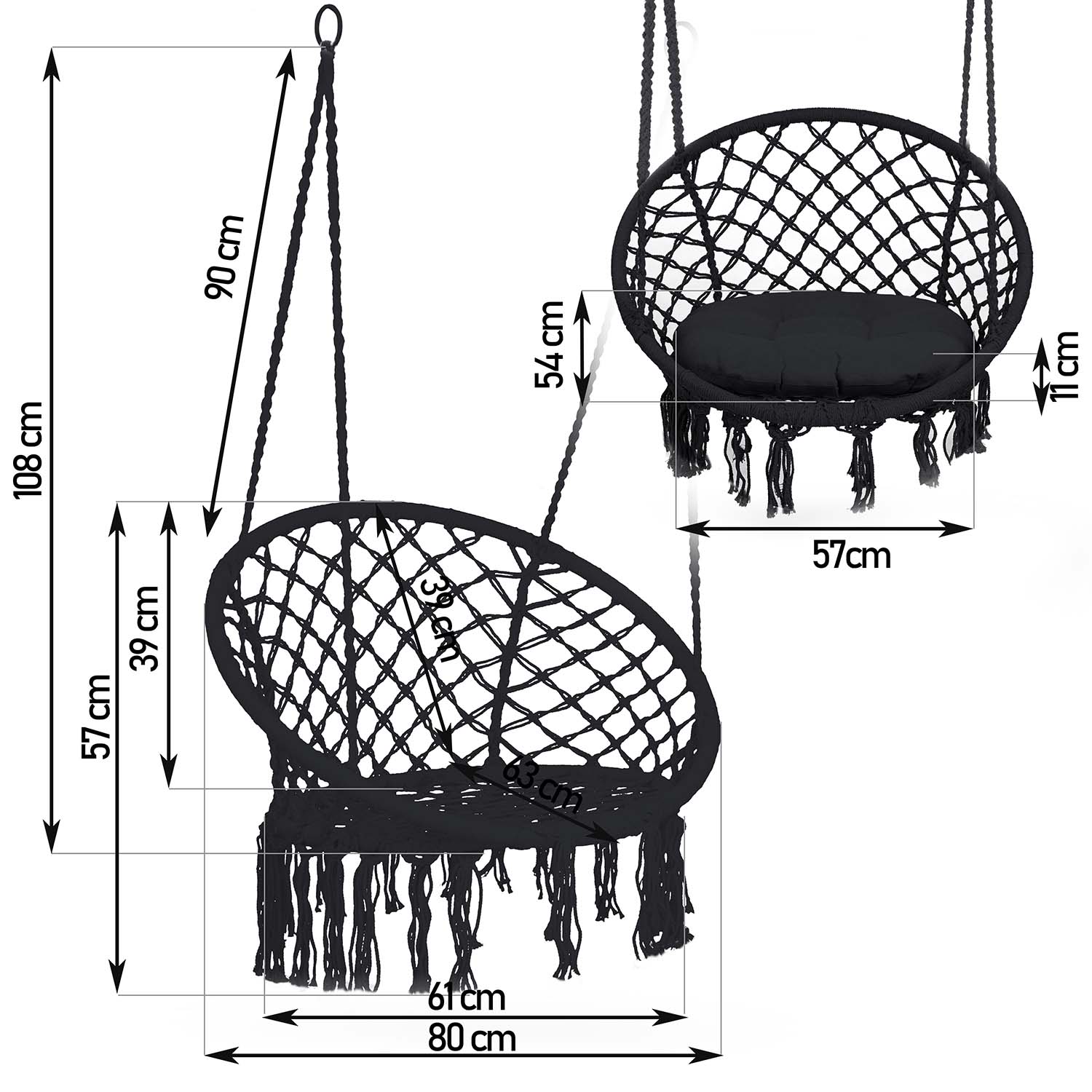 Huśtawka bocianie gniazdo ogrodowa z poduszką fotel wiszący Boho Sofotel - 8