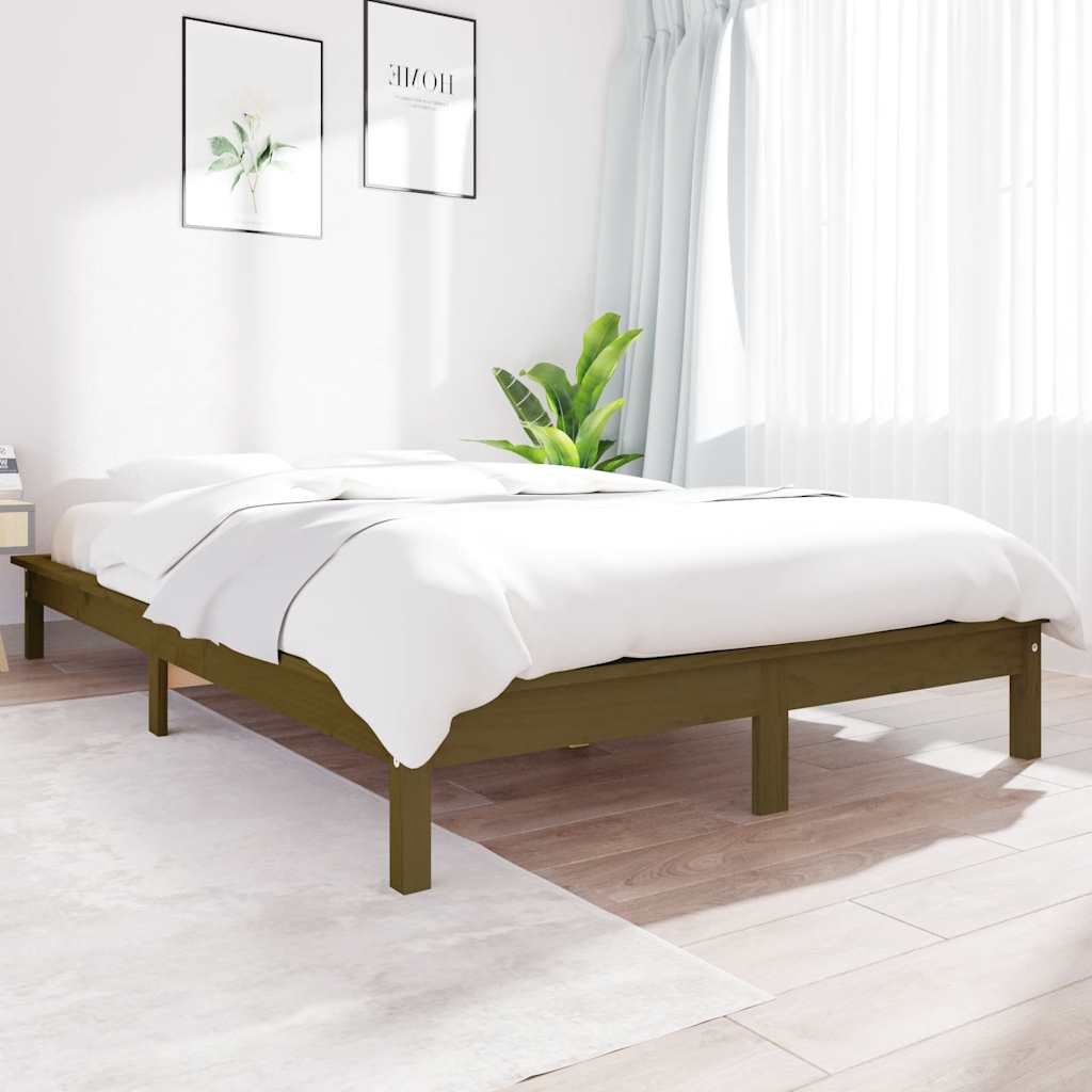 Łóżko Drewniane Rama Łóżka Sofa Brązowe Do Sypialni Pokoju 140x190 cm