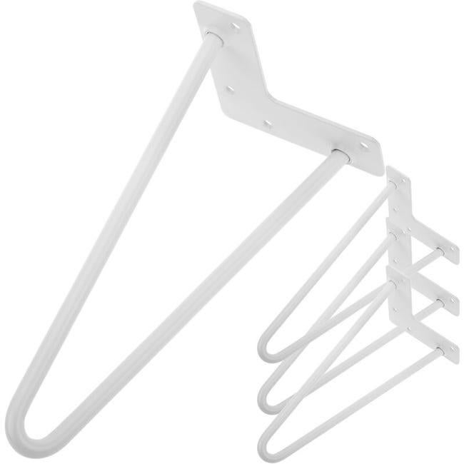 Nogi stołowe do mebli i biurka ze stali, 2 pręty, 30 cm, białe, 4 sztuki