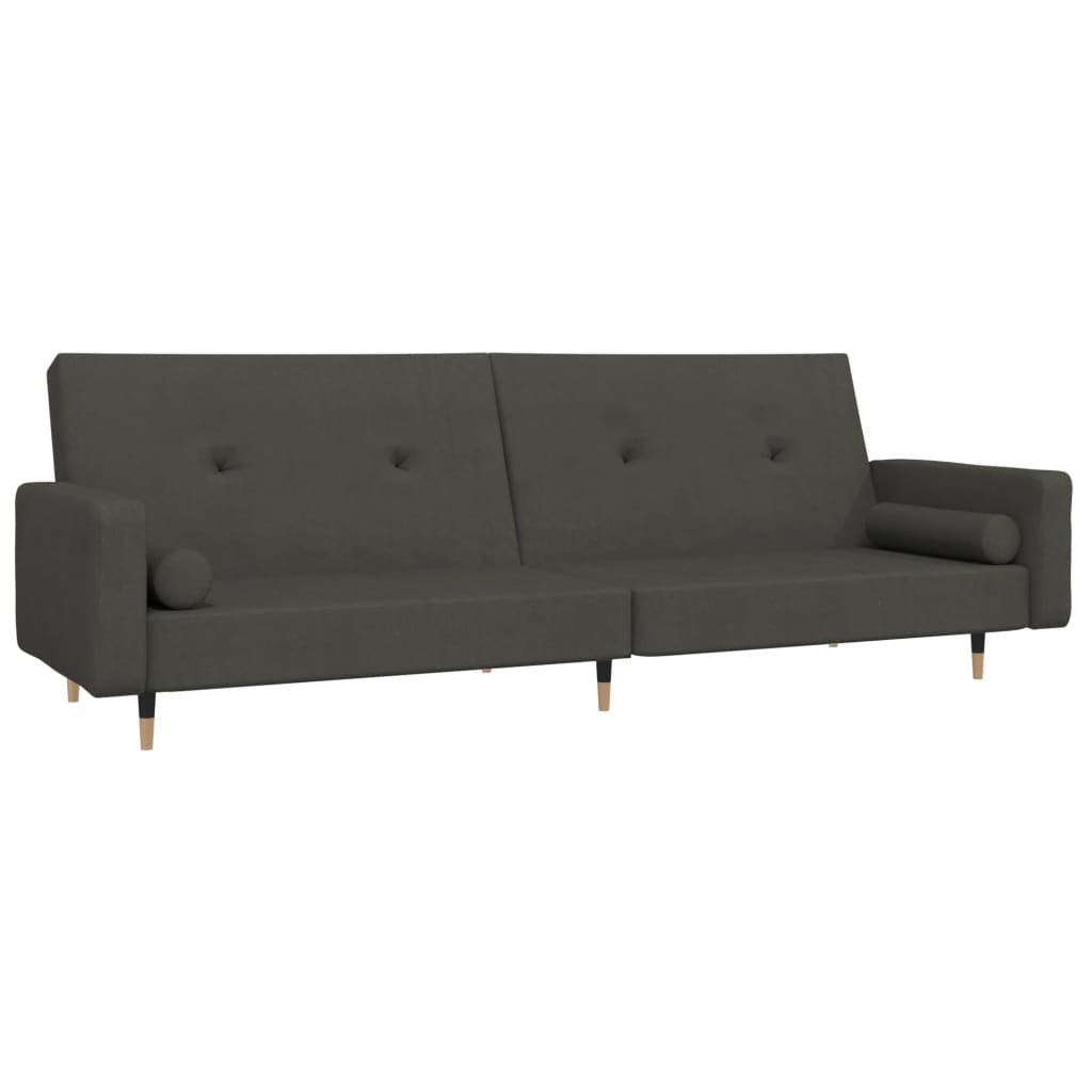 Sofá cama de 2 plazas moderno | cama para adulto con dos almohadas terciopelo gris oscuro cfw37938