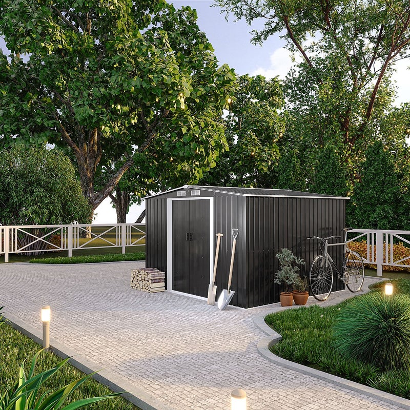 Wiata ogrodowa ze stali galwanizowanej w kolorze szarym MANSO - 6,6 m²